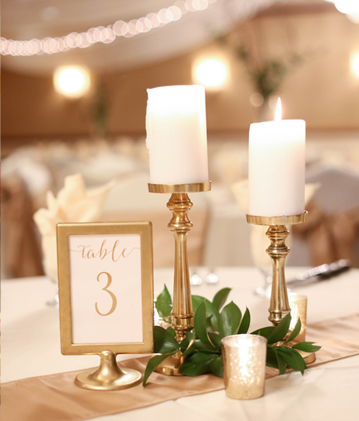 White candles on table 3